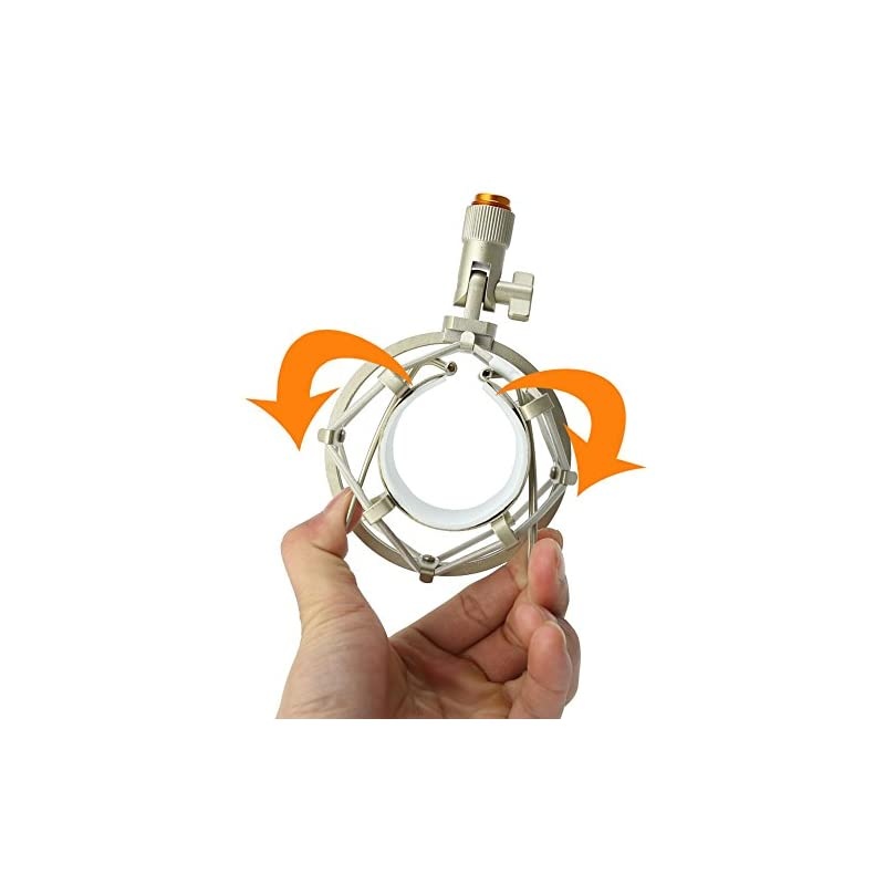 Universal 50MM Microphone Shock Mount for 48MM54mm Diameter Condenser Mic Silver