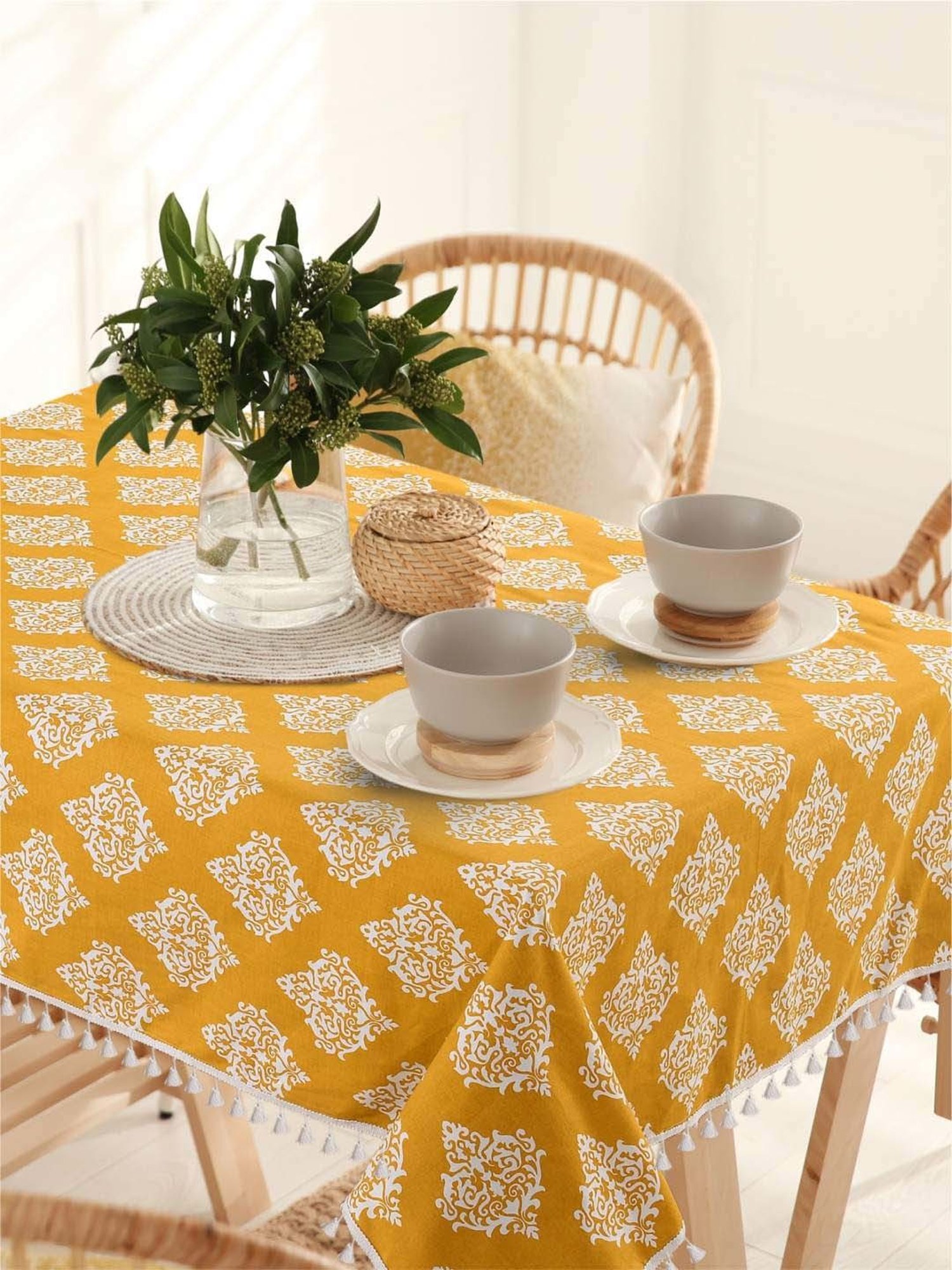 Romee Beige Cotton Checks Table Linen Sets