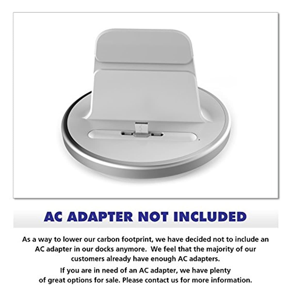 RND Dock for Samsung Galaxy Note 2, Note 4, Note 5, and Note Edge (Works with Rugged, Dual Layer, Slim Cases, and no Cases)(White with Silver Trim)