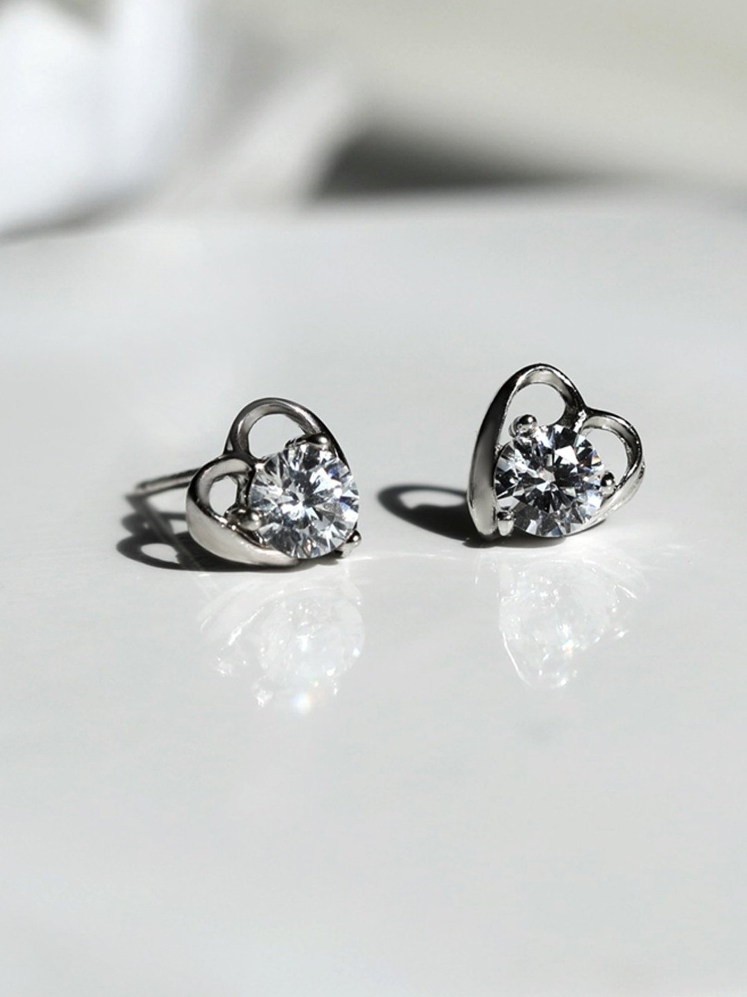 GIVA Anushka's 92.5 Sterling Silver Tiny Heart Earrings for Women