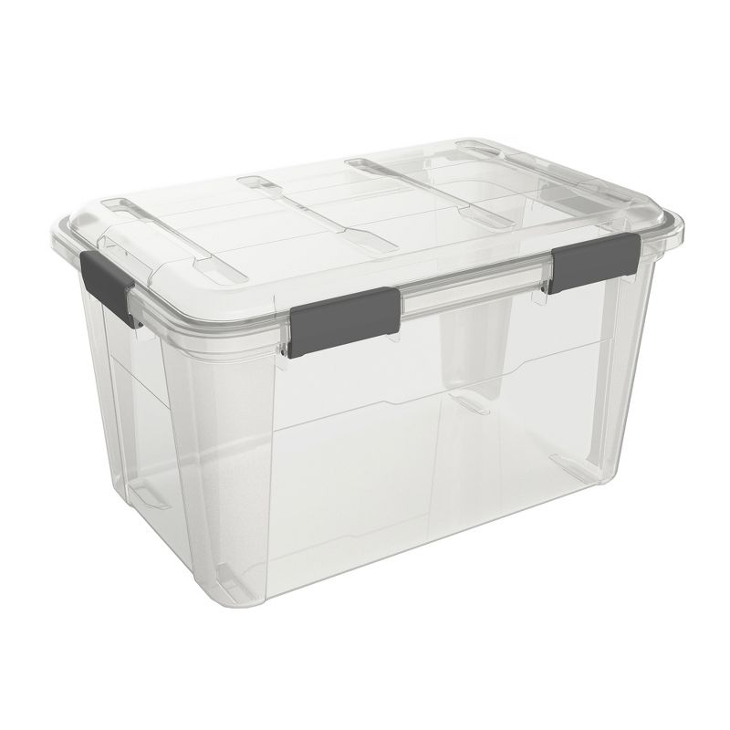 Ezy Storage Weather Proof IP65 13 Gallon Plastic Storage Bin Box w/ Lid (5 Pack)