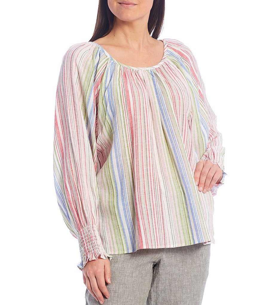 Tommy Bahama Long Sleeve Vista Sol Stripe Top