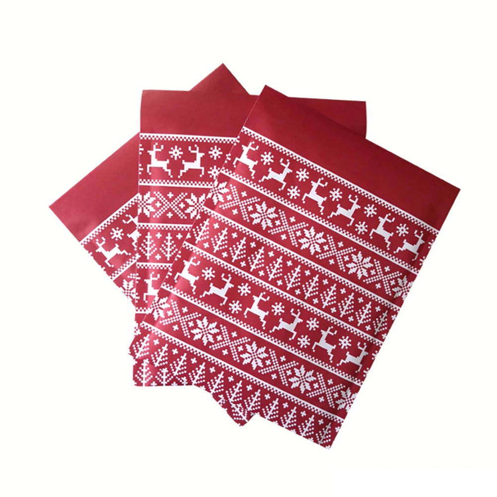 20pcs Lovely Reindeer  Paper School Christmas Pattern Gift Bubble Mailer Santa Claus Office Self Seal Mailing Lightweight