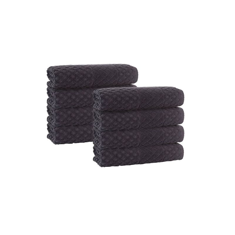 8pc Glossy Turkish Cotton Washcloth Set Blue - Enchante Home