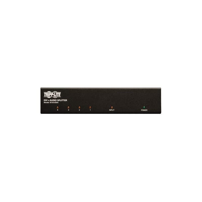 4-Port DVI Splitter with Audio and Signal Booster Single Link &ndash; 1920x1200 at 60Hz / 1080p (DVI F/4xF)(B116-004A)