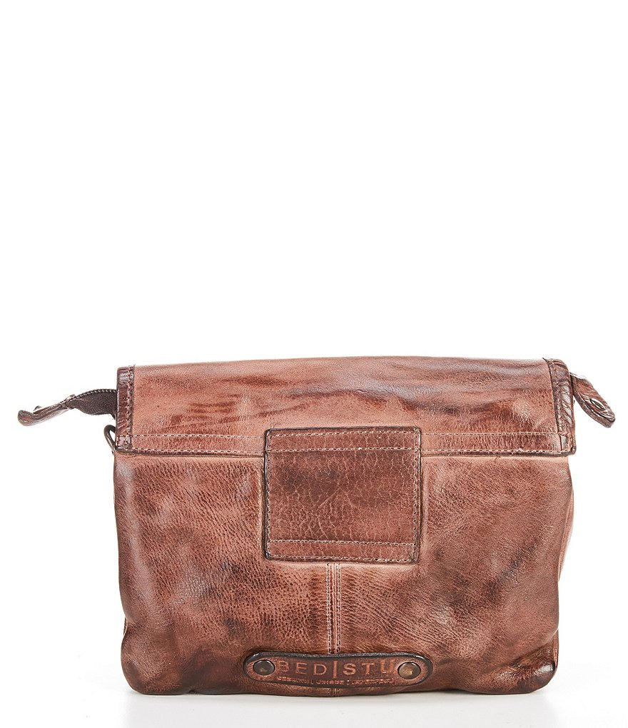 Bed Stu Ziggy Flap Closure Tanned Leather Crossbody Bag
