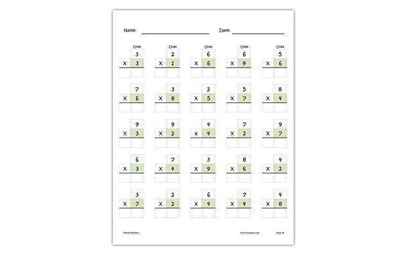 Channie's One Page A Day Double Digit Multiplication