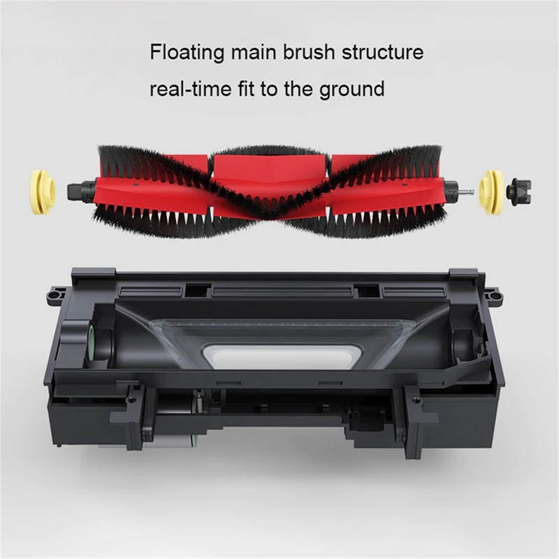 2xDetachable Main Brush+6xOrange 6-Arm Side Brush+2xCleaning Brush for Xiaomi / Roborock S50 S51 S55 S5 S6 Robot Vacuum Cleaner