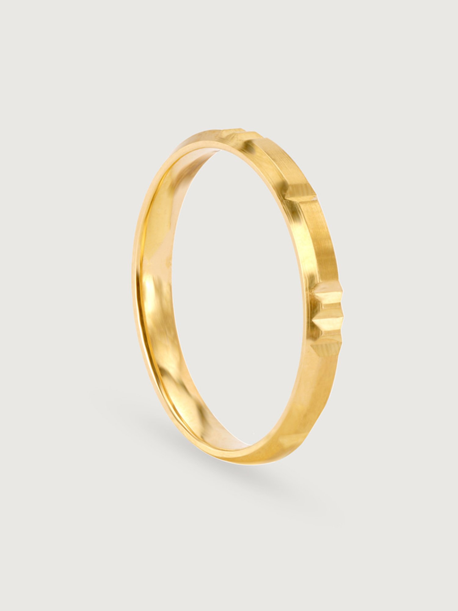 Mia by Tanishq Solidarity Band 18k Gold Couple Ring (Single Quantity)