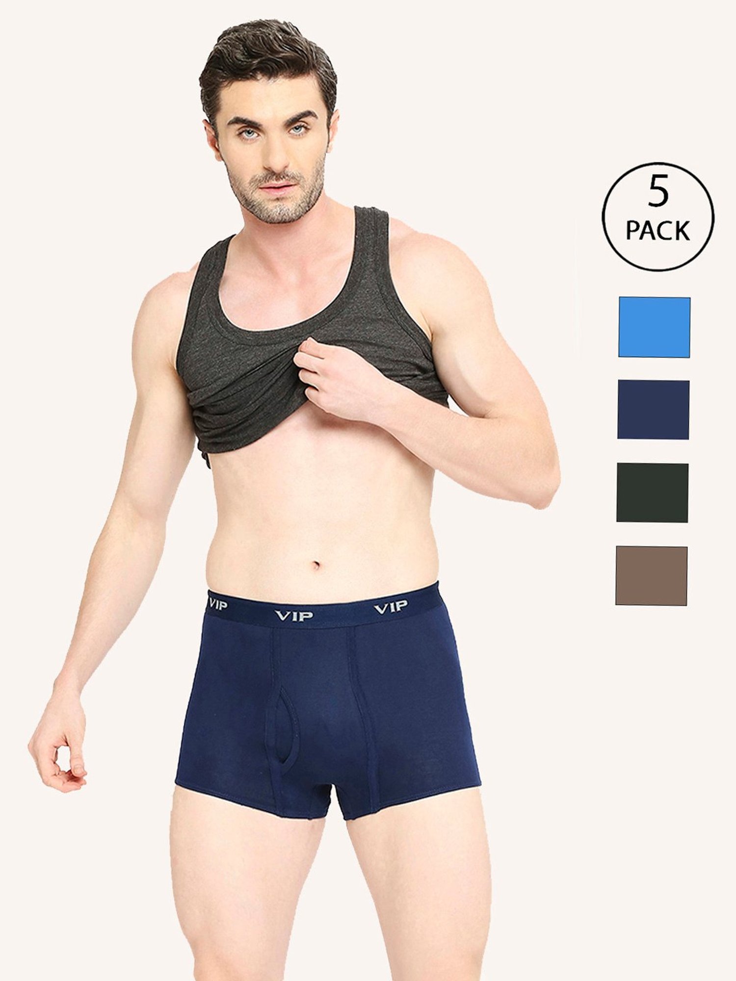 VIP Assorted Snug Fit Trunks - Pack of 5
