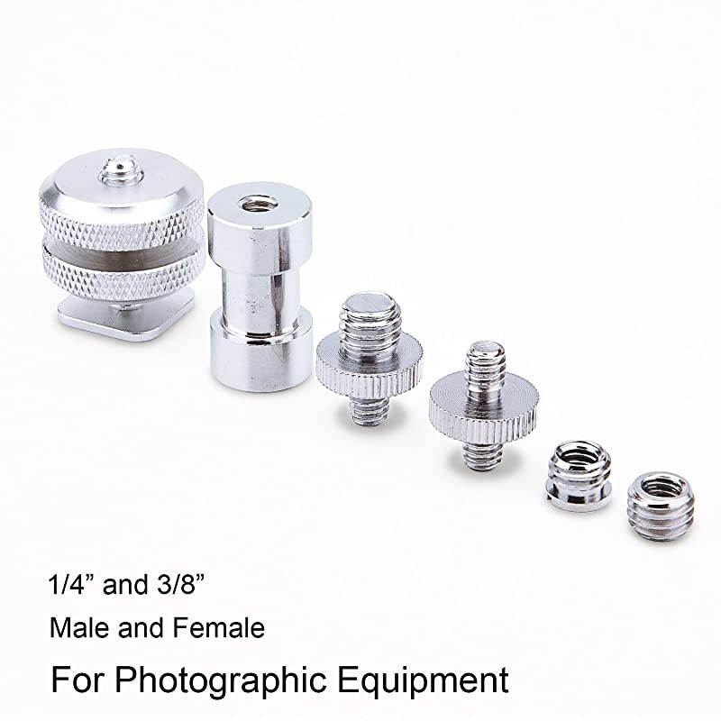 27 Pieces 14 Inch and 38 Inch Converter Female Male Threaded Screws Adapter Mount Set for CameraTripodMonopodBallheadLight StandShoulder Rig