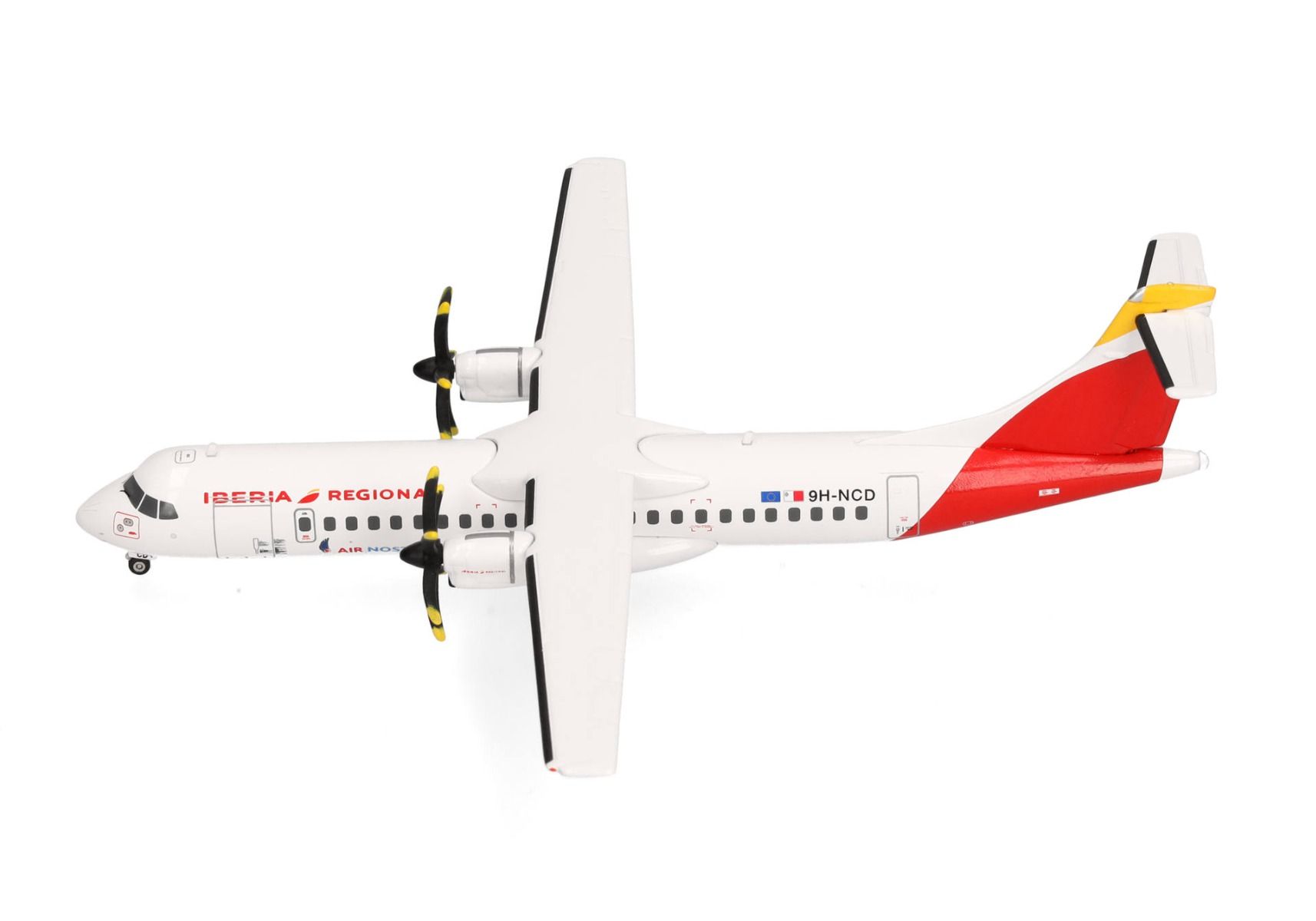 ATR 72-600 Commercial Aircraft "Iberia Regional" (9H-NCD) White with Red Tail 1/200 Diecast Model Airplane by Herpa