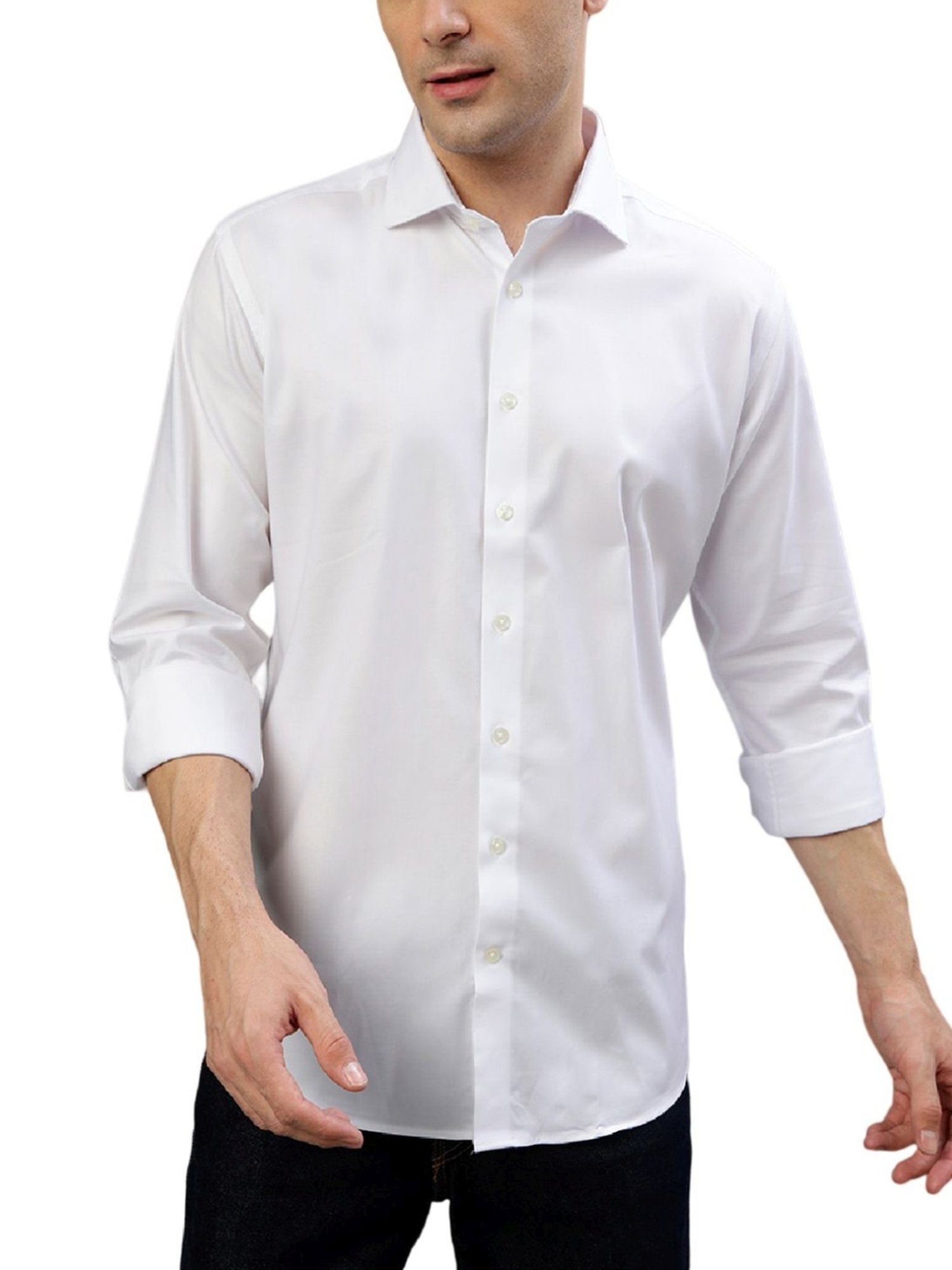 Bruun & Stengade White Cotton Slim Fit Shirt