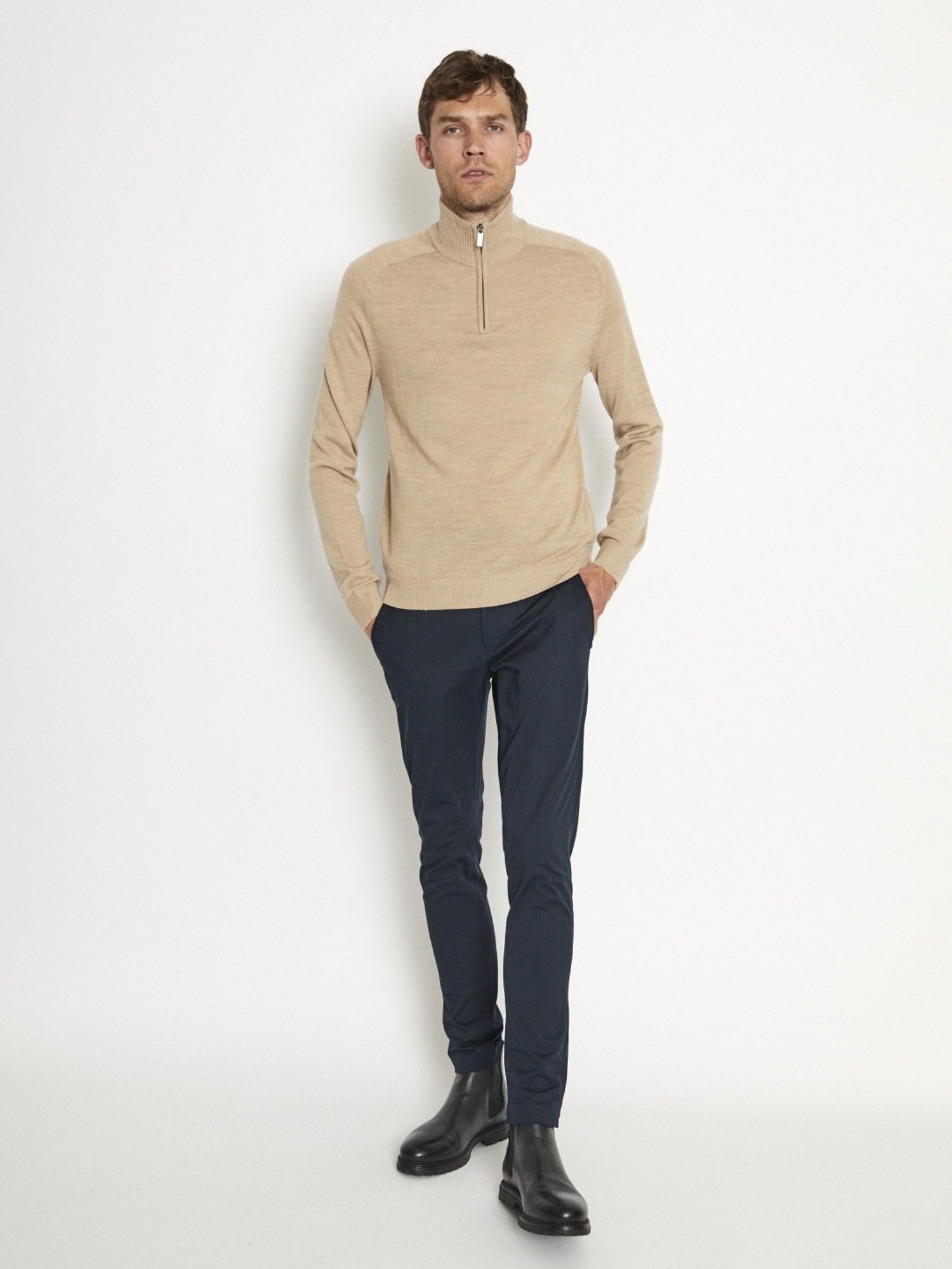 Bruun & Stengade Beige Regular Fit Sweater