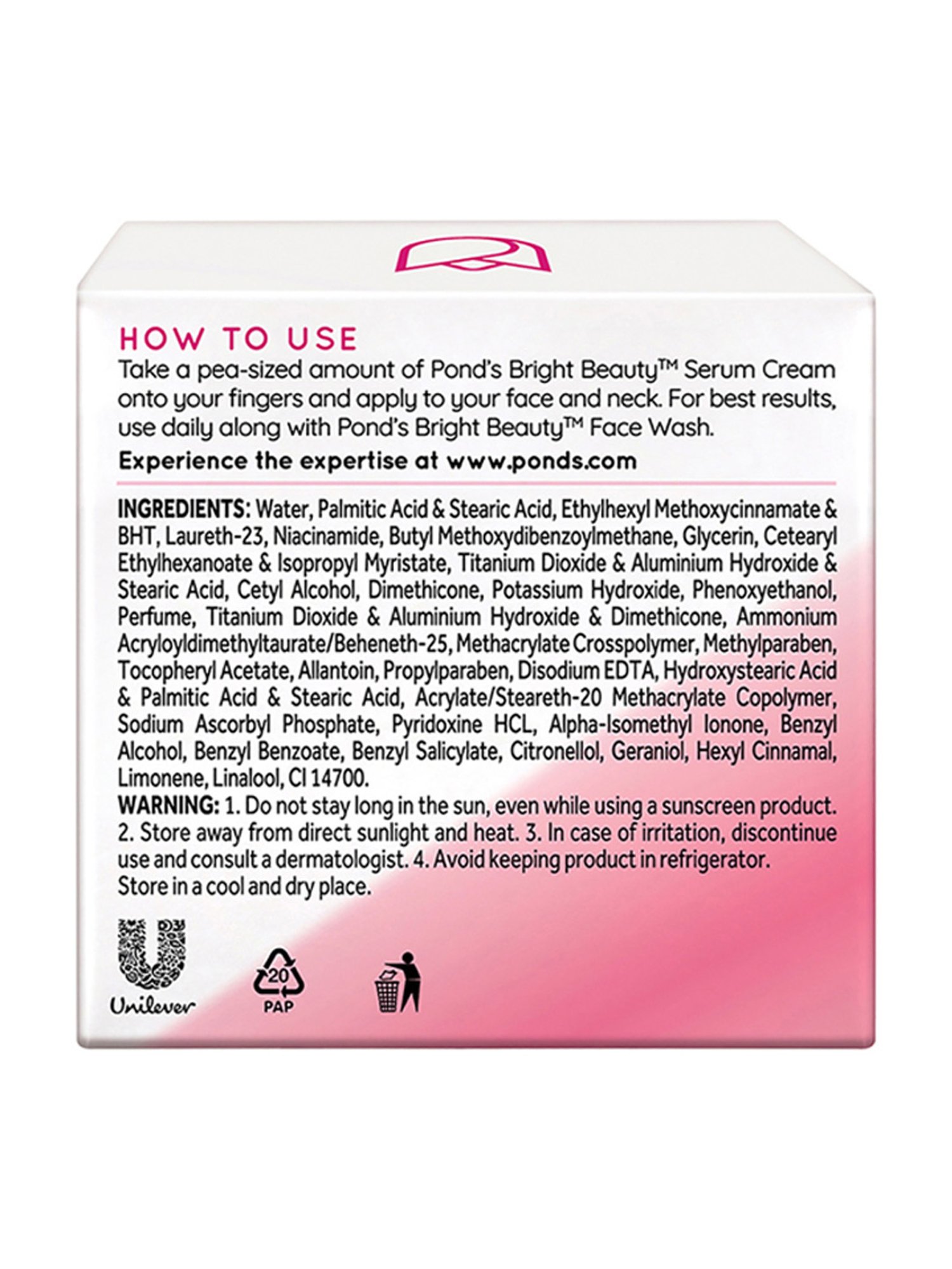 Pond's Bright Beauty Spot Less Glow Serum Cream SPF 15 PA++ - 50 gm