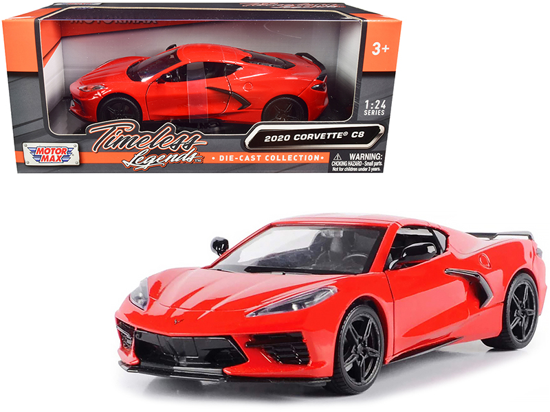 2019 Chevrolet Corvette Z06 Sebring Orange with Black Hood "Sports Cars" Series 1/64 Diecast Model Car by Auto World