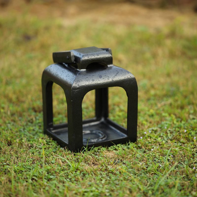 6.5" x 5" Aluminum Cast Metal Pillar Outdoor Lantern Black - Smith & Hawken™