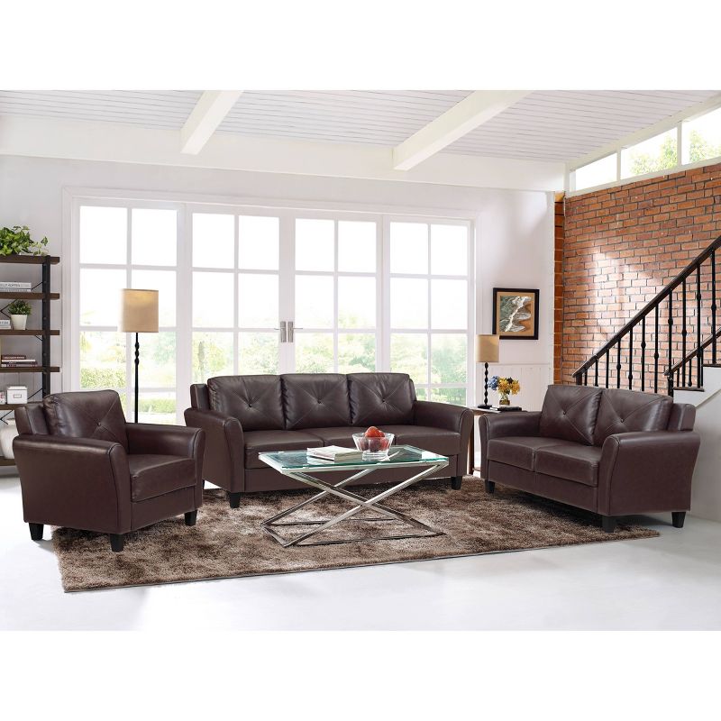 Helena Faux Leather Loveseat Java Brown - Lifestyle Solutions