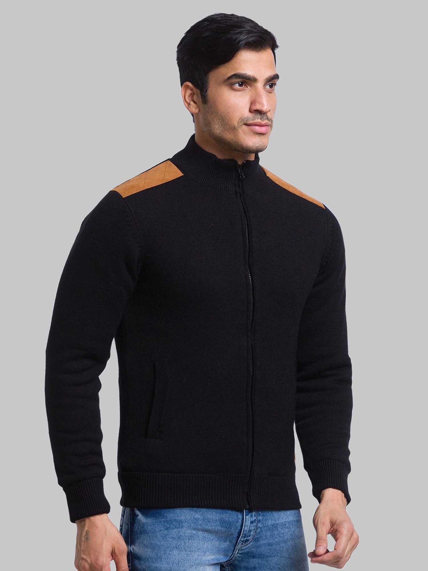 Parx Black Regular Fit Sweater