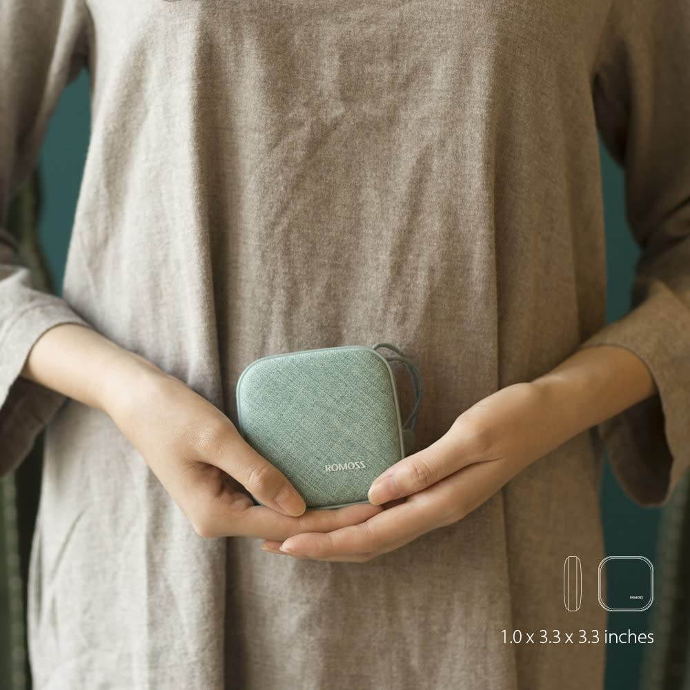 ROMOSS Style Power Bank 10,000mAh, Candybox 2.1A Dual USB Fabric Portable Charger with Hanging Ring Compatible for iPhone X, Samsung Galaxy S9 and More (Candy Green)