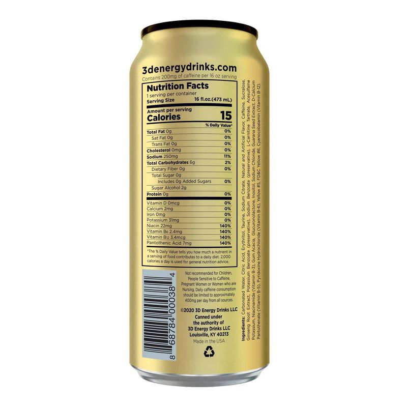 3D Pina Colada Energy Drink - 16 fl oz Can