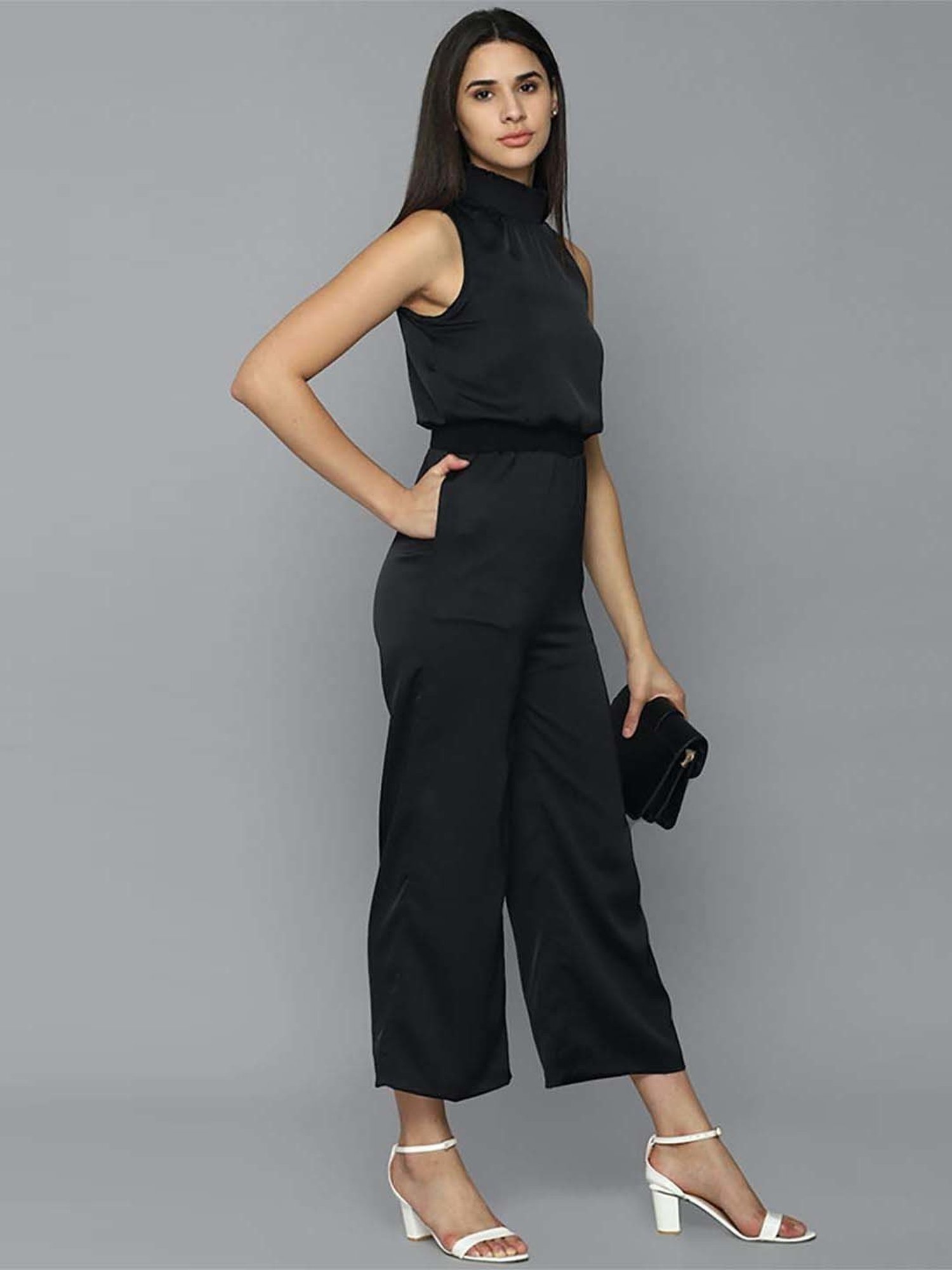 Allen Solly Black Midi Length Jumpsuit