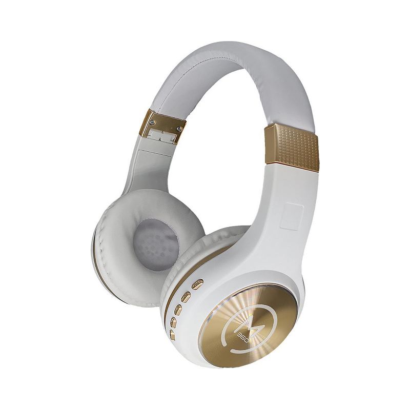 Morpheus 360 HP5500W Wireless Stereo Bluetooth Headphones, White with Gold Accents