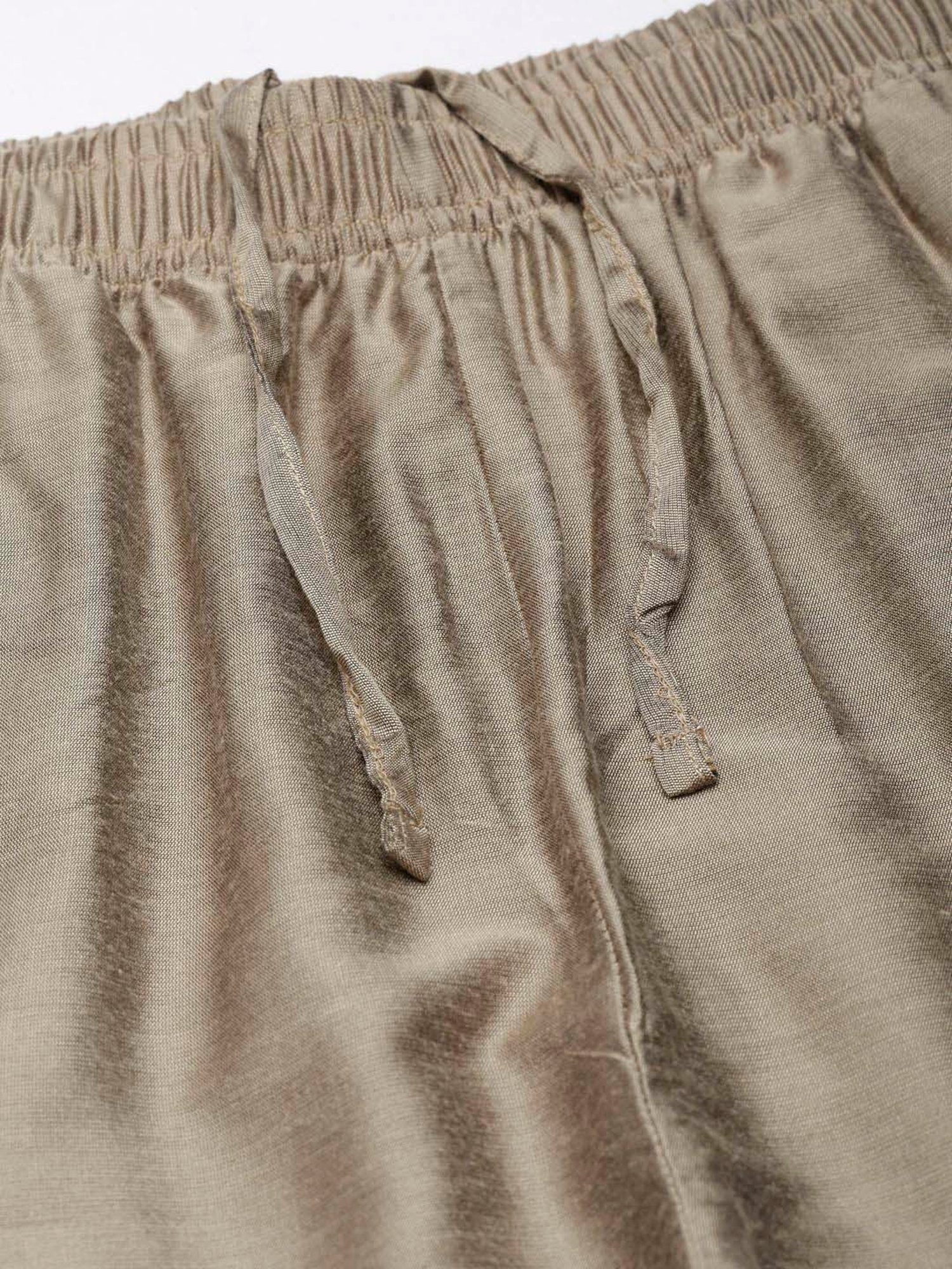 TWIN BIRDS Dark Beige Embroidered Pants