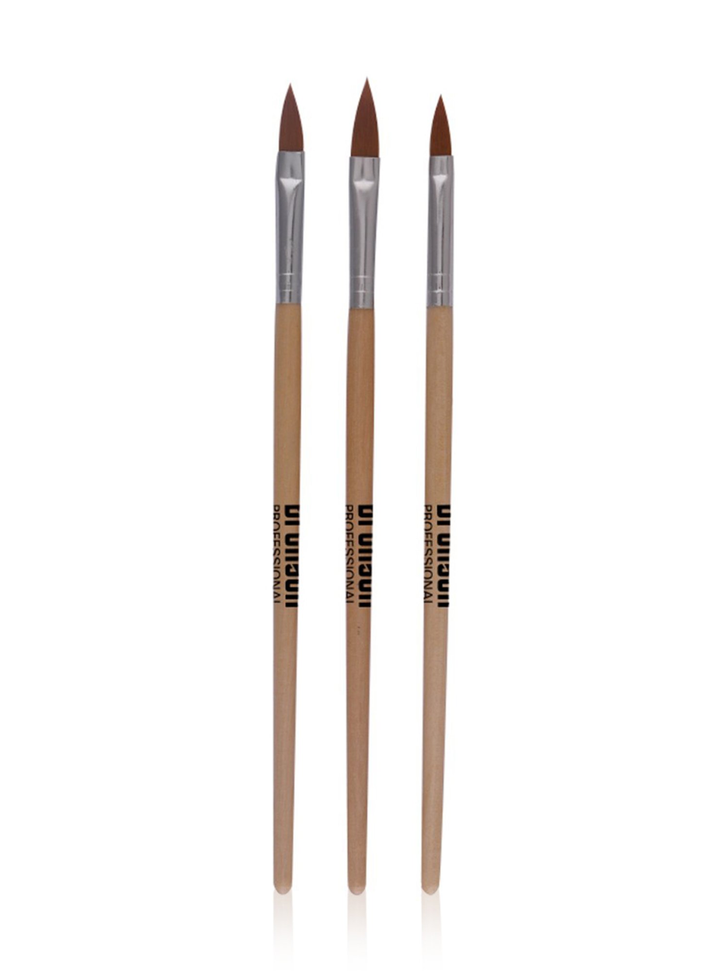 Bronson Professional Nail Art Acrylic Brush Set - Pack of 3