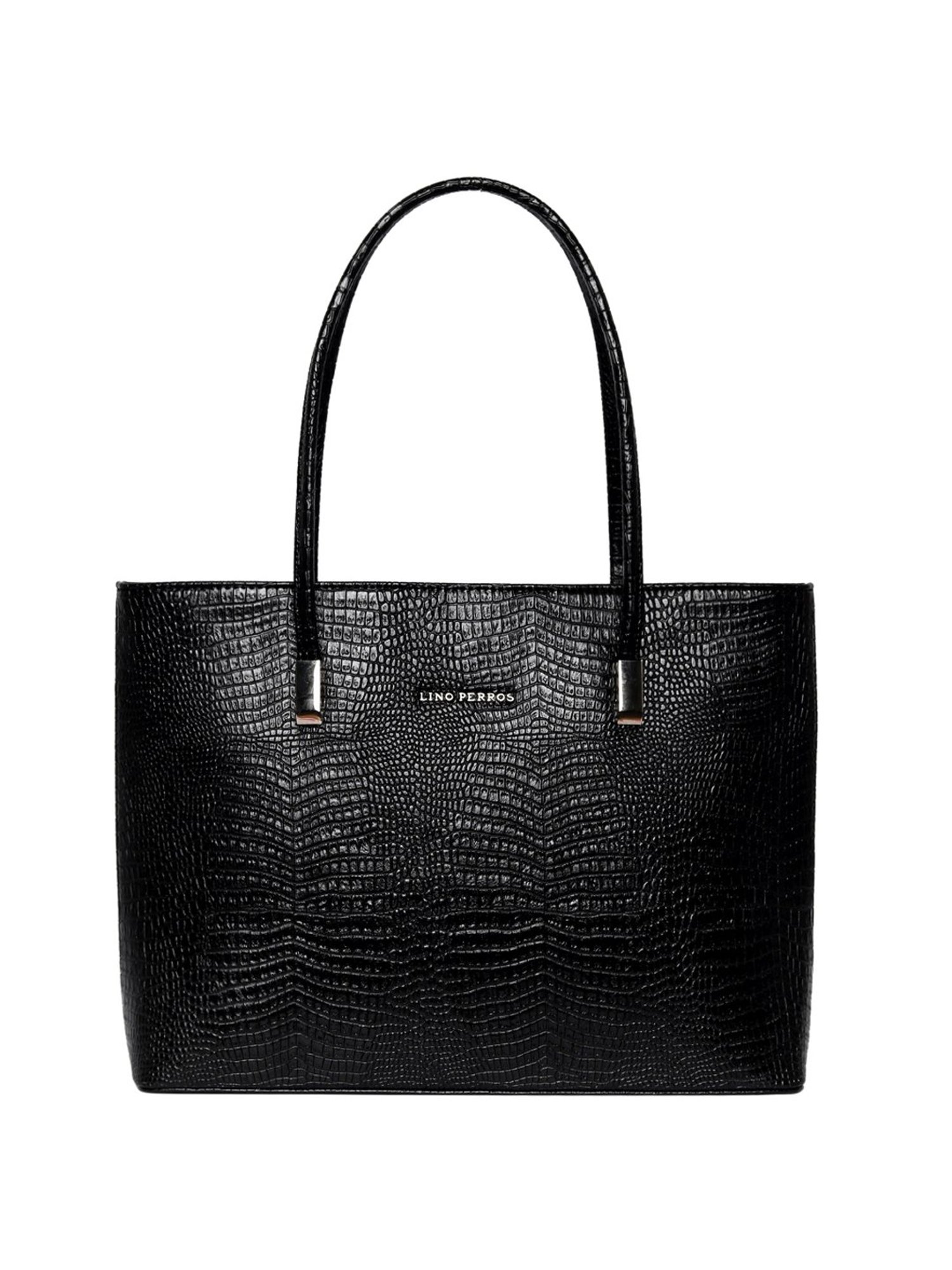 Lino Perros Black Textured Large Tote Handbag