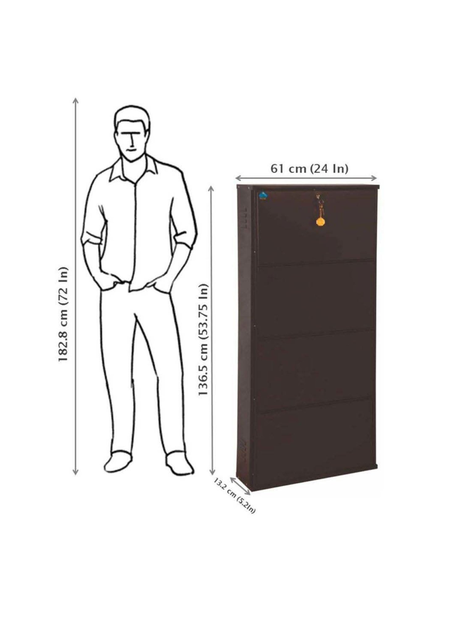 Delite Kom Metal Shoe Rack - 24" 10 Shelf, Double Decker, Ivory, PowderCoat, Wall Mount, DIY