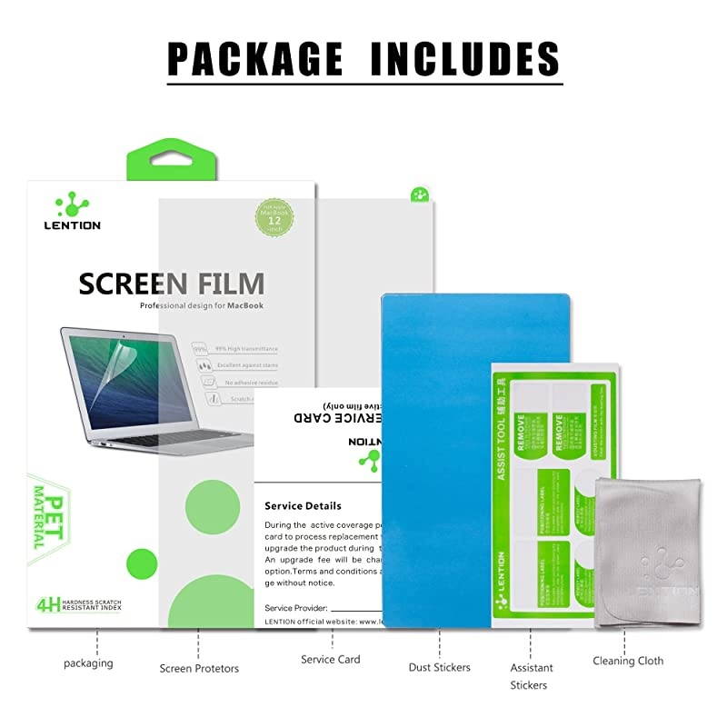 Clear Screen Protector for 12inch MacBook AntiScratch Hydrophobic Oleophobic Crystal HD Protective Film