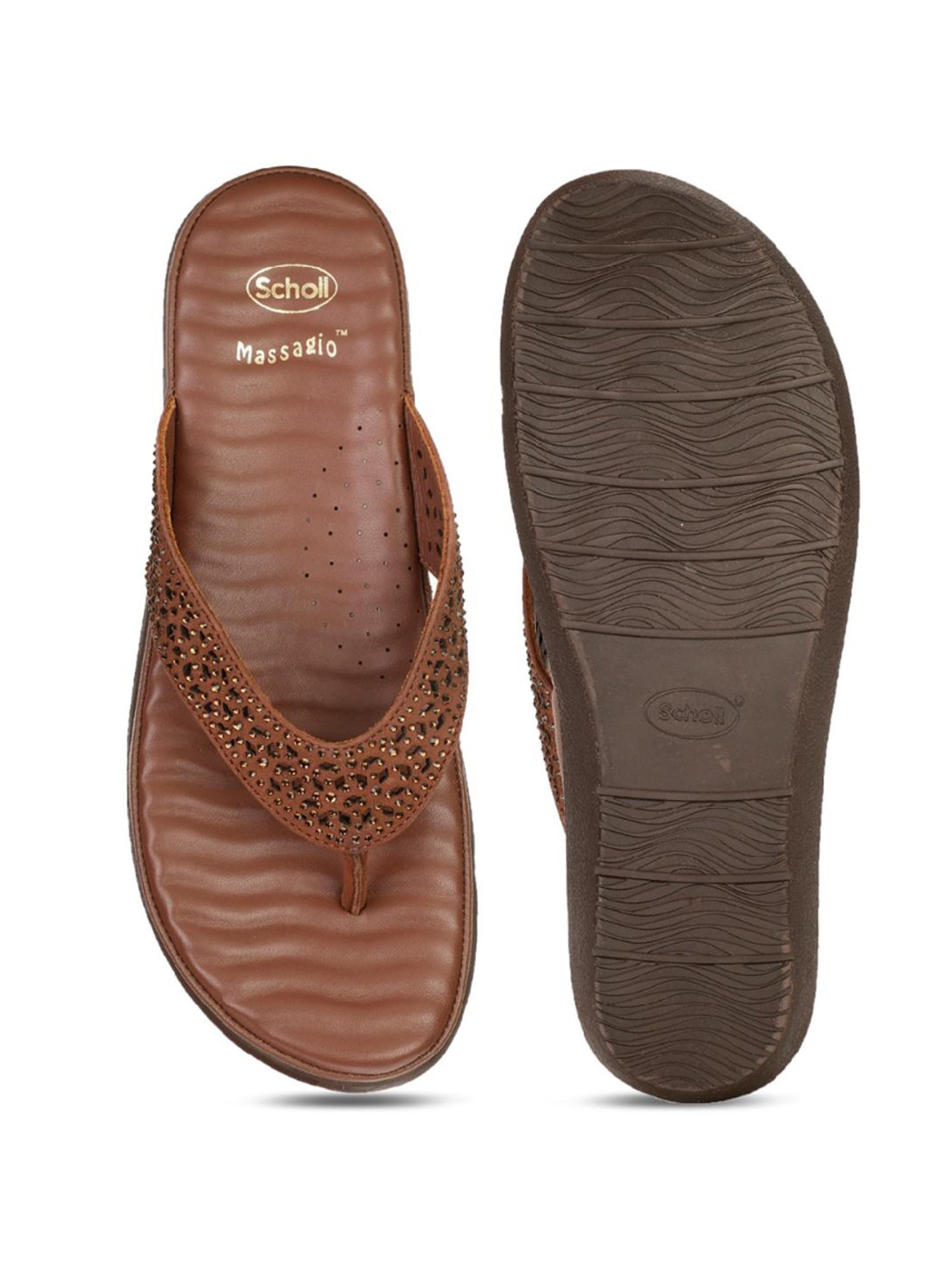 Scholl by Bata Women's Brown Thong Sandals