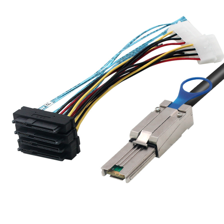 Weastlinks Mini SAS 4x Mini SAS26P SFF-8088 to 4 SFF 8482 SAS29P Power Cable