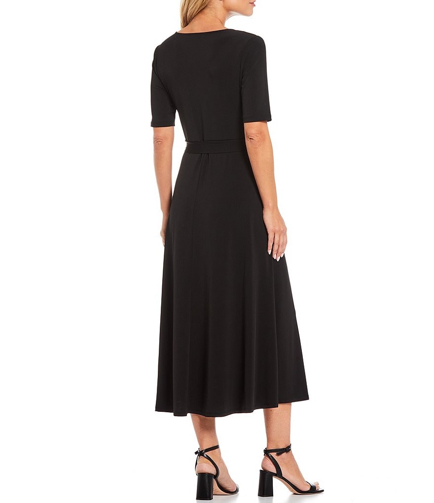 Preston & York Sydney V-Neck Tie Waist Midi Dress