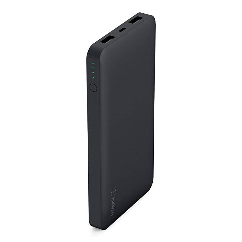 Pocket Power 10K Power Bank (Portable Charger for iPhone, Samsung Galaxy, Google Pixel 3 , Apple Watch and more), Black, 10,000mAh (F7U020btBLK)