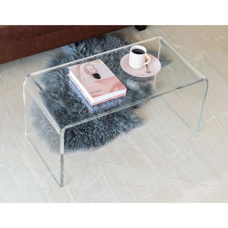 Bold Tones Rectangular Acrylic Waterfall Modern Coffee Table