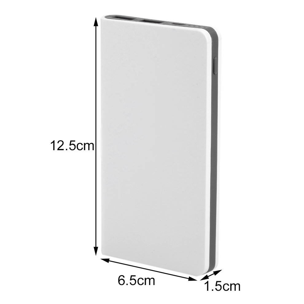 Compact Size QC2.0 8000MAH Plastic Shell Mobile Phone Power Bank Portable Charger Battery Bank For Iphone White/Black,white