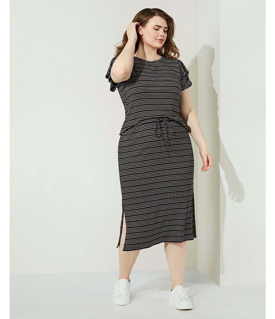 Intro Plus Size Activeease Drawstring Faux Wrap Skort