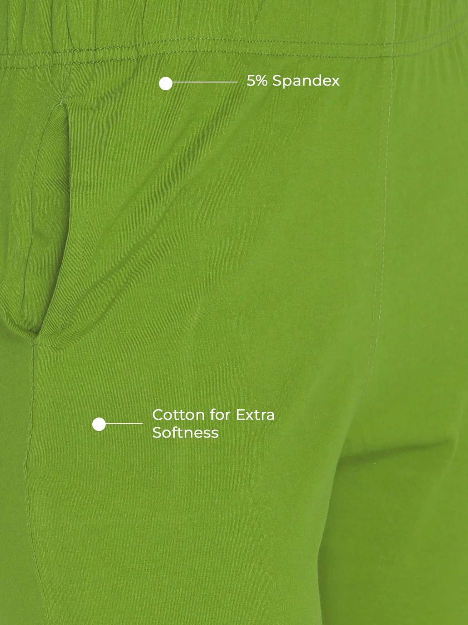 Lyra Lime Green Cotton Ankle Length Pants