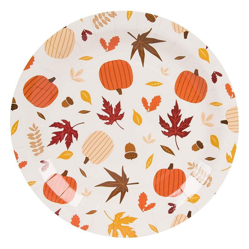 Juvale 144 Piece Thanksgiving Fall Disposable Party Supplies Serves 24 - Plate, Napkin, Cup & Cutlery