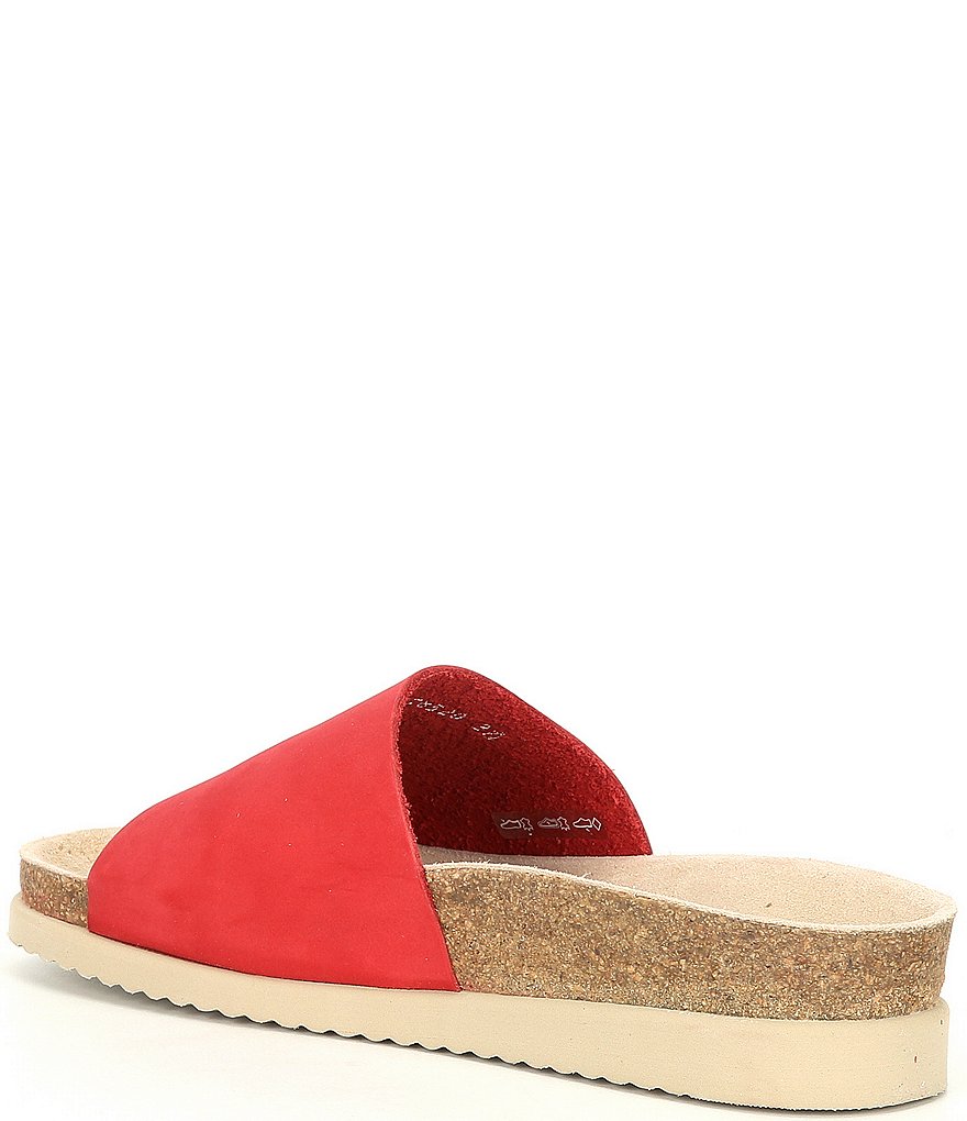 Mephisto Hanik Nubuck Leather Cork Wedge Slides