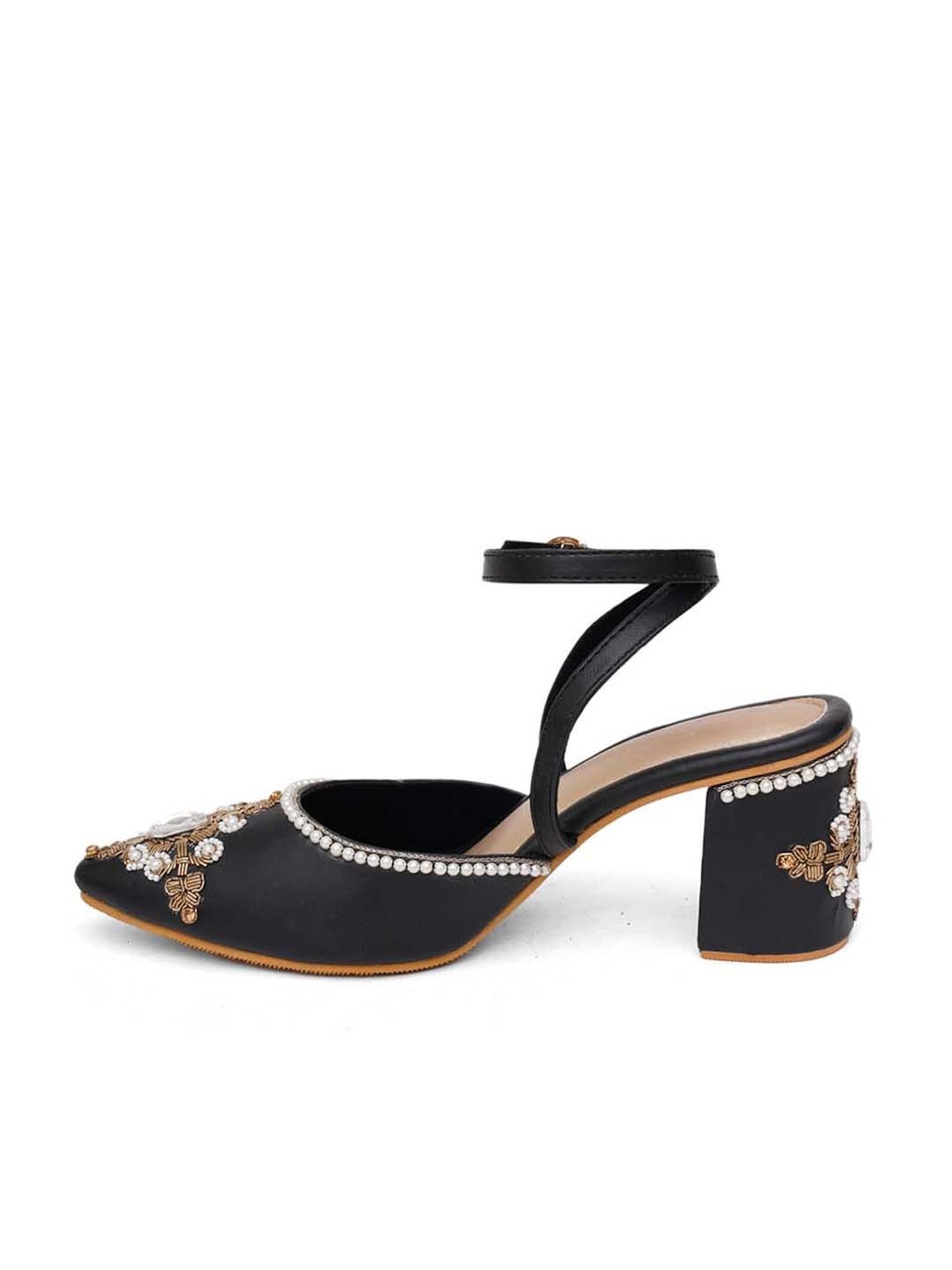 Sole House Women's Black Ankle Strap Sandals