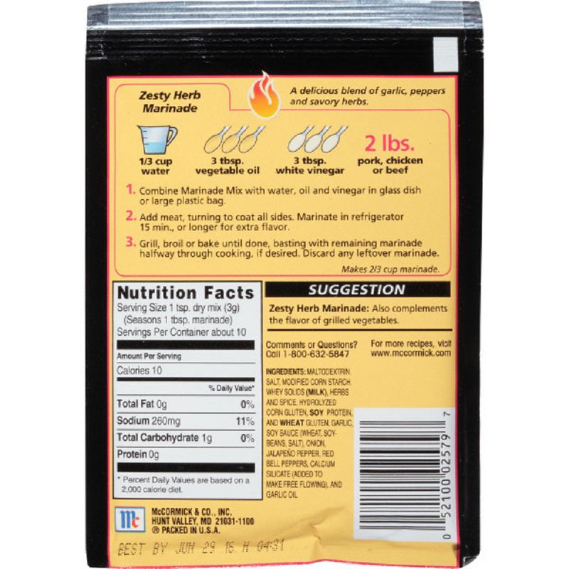 McCormick Grill Mates Zesty Herb Marinade 1.06-oz.