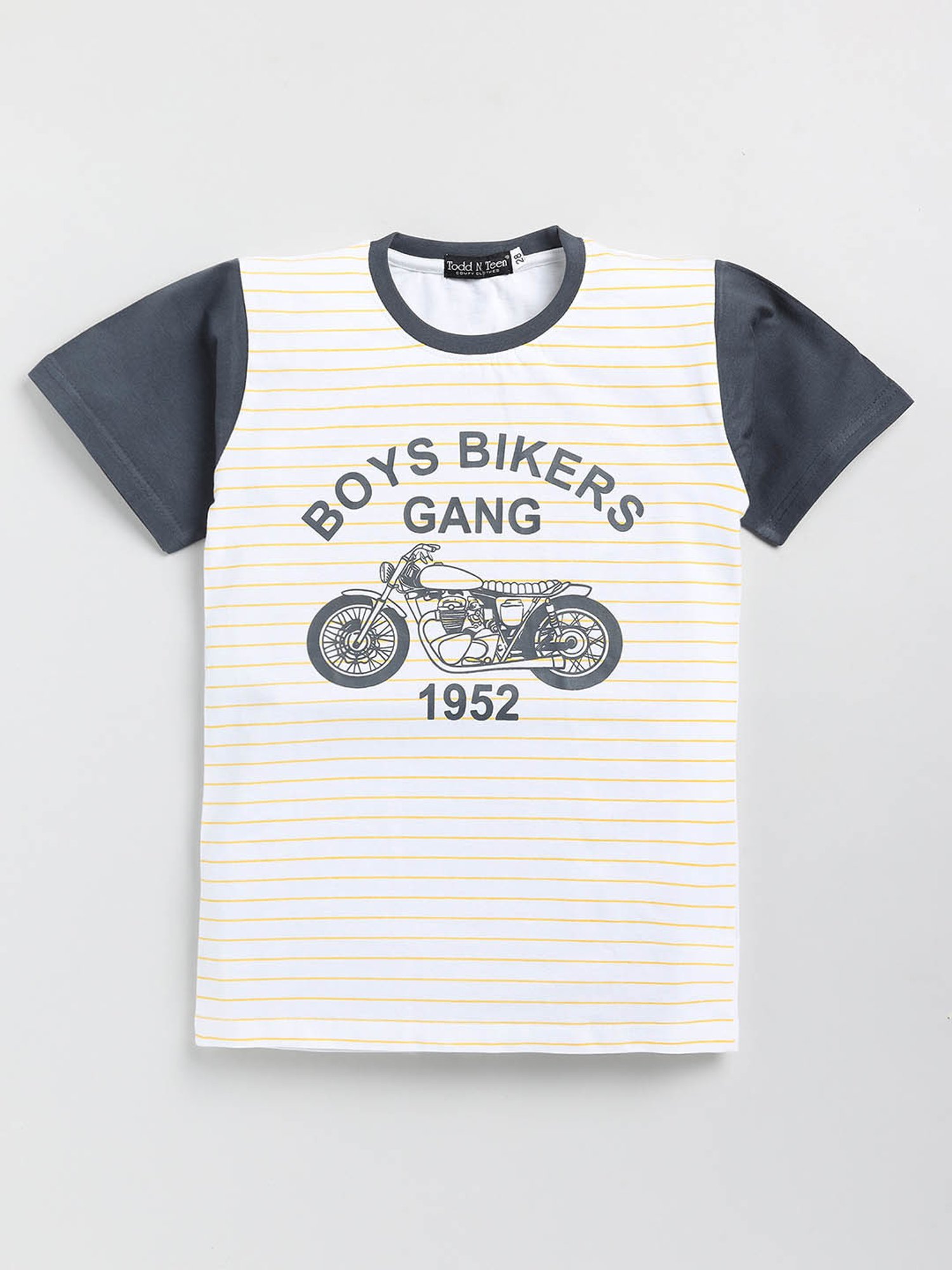 Todd N Teen Kids White & Navy Printed T-Shirt with Trackpants