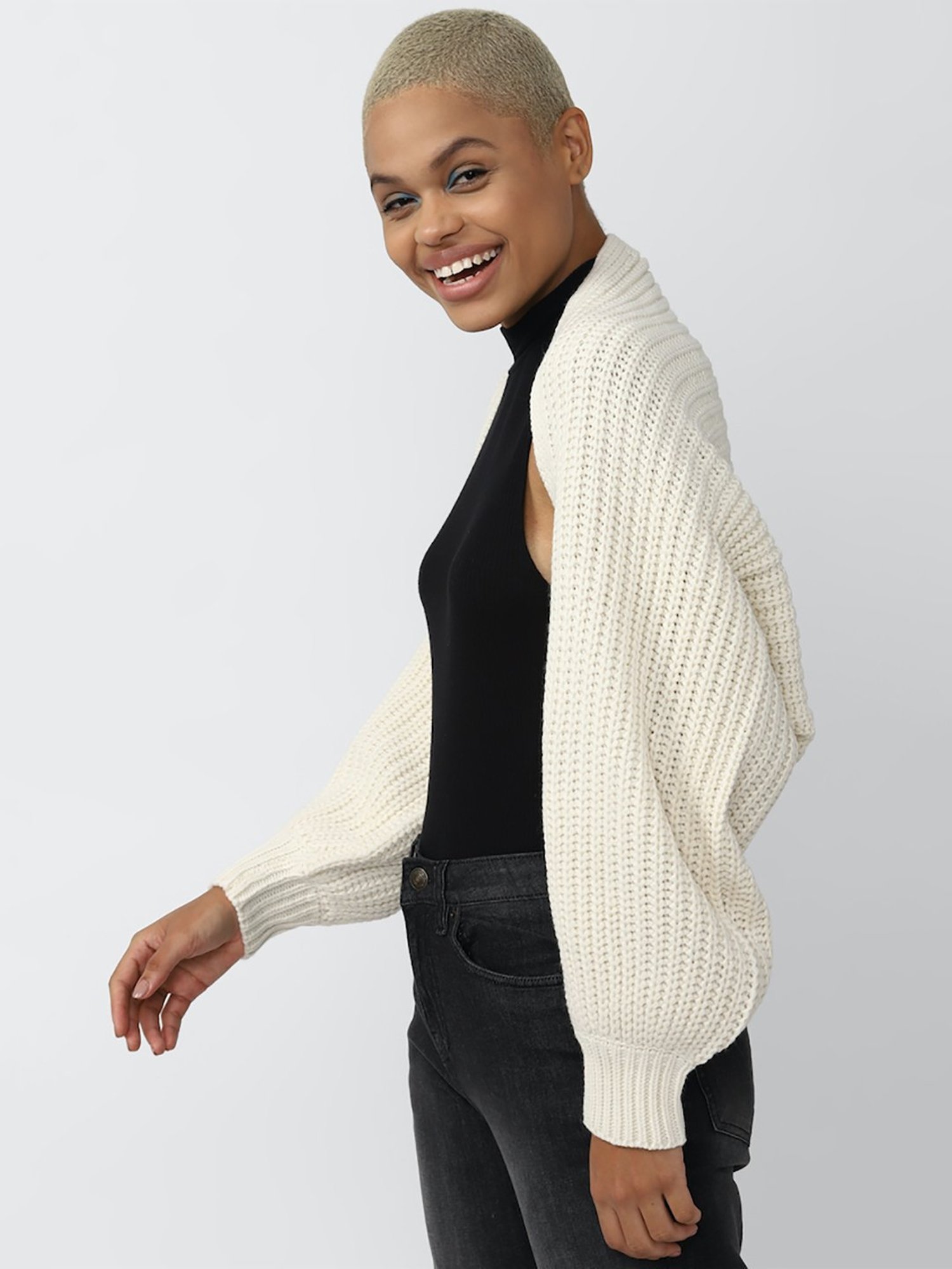 Forever 21 Cream Textured Sweater