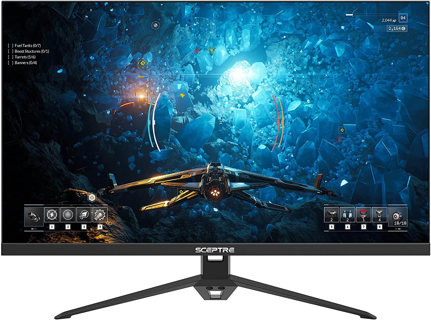 Sceptre IPS 27 inch Gaming LED Monitor up to 165Hz 144Hz 1ms DisplayPort HDMI, FreeSync FPS RTS Build-in Speakers Gunmetal Black 2021 (E275B-FPT165)