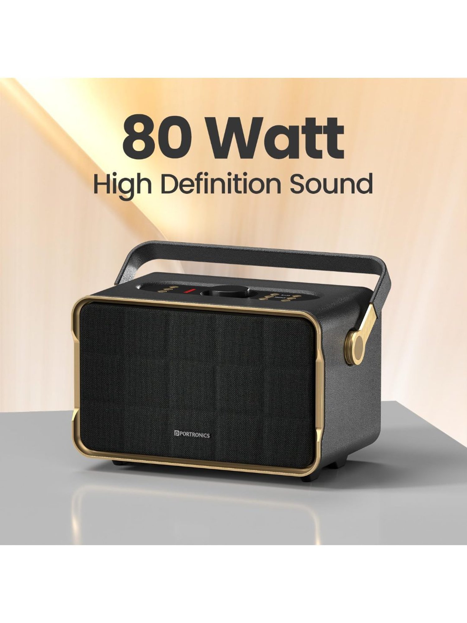Portronics Harmony 80W Premium Portable HD Sound Speaker with Upto 6 Hours Playtime (Black)