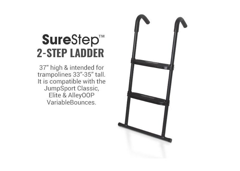 JumpSport SureStep Removable 2-Step Trampoline Safety Ladder - Easy to Attach