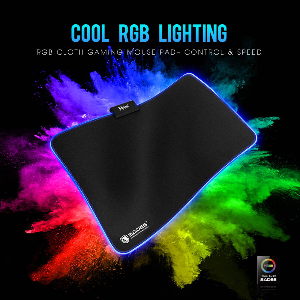SADES Meteor RGB Gaming Mouse Pad 8 Models RGB Lighting Non-Slip Rubber Base Design Size 13.78 x 10.24 x 0.16 Inches For Computer Gamers